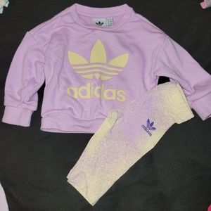 Infant Baby Girl Adidas Leggings Outfit (Size 6mo)